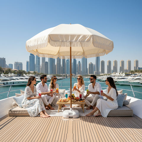 Bohemian Vintage Umbrella with Tassels without Base(umbrella only)