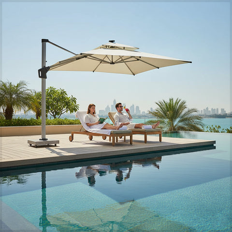 مظلة خارجية بقاعدة رخامية تزن 80 كجم