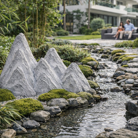 زينة جبل الثلج لتزيين المناظر الطبيعية (حجر فقط)