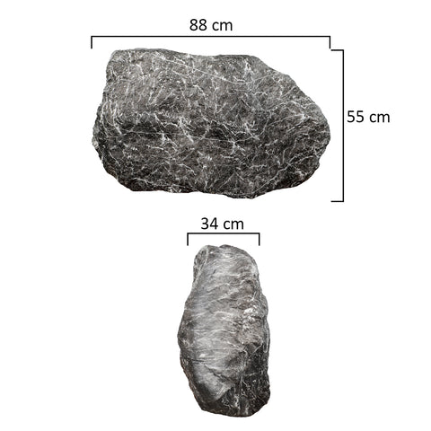 صخرة جيرية صناعية مزخرفة من الحجر الأبيض والأسود (حجر فقط)