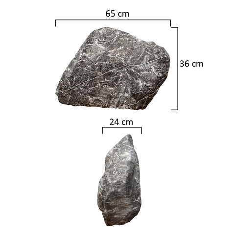 صخرة جيرية صناعية مزخرفة من الحجر الأبيض والأسود (حجر فقط)