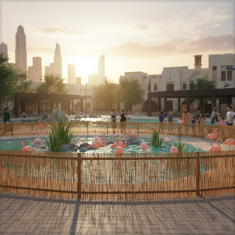 سياج حديقة الخيزران أو الستائر الدوارة