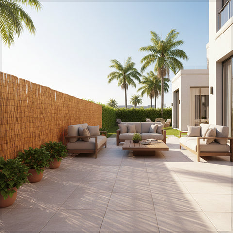 سياج حديقة الخيزران أو الستائر الدوارة