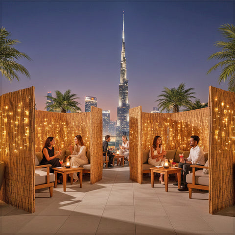 سياج حديقة الخيزران أو الستائر الدوارة