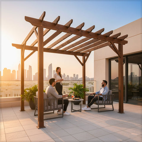 مظلة عريشة للحديقة من الخشب الصلب