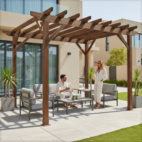 مظلة عريشة للحديقة من الخشب الصلب