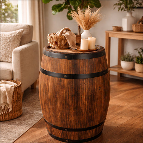 برميل خشبي مزخرف