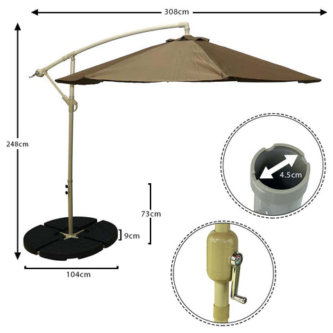 Elevate your outdoor experience with our 8ft Cantilever Patio Hanging Umbrella. 
