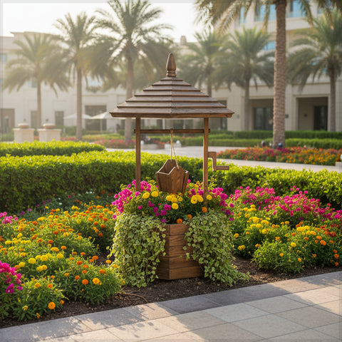 Decorative Wooden Wishing Well For Outdoor Yard Garden Decoration