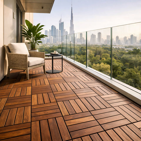 10pcs 31cm  Single Piece Wooden Decking Tiles