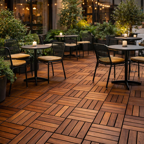 10pcs 31cm  Single Piece Wooden Decking Tiles