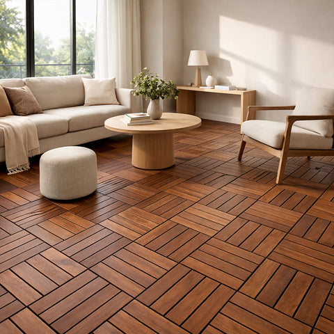 10pcs 31cm  Single Piece Wooden Decking Tiles