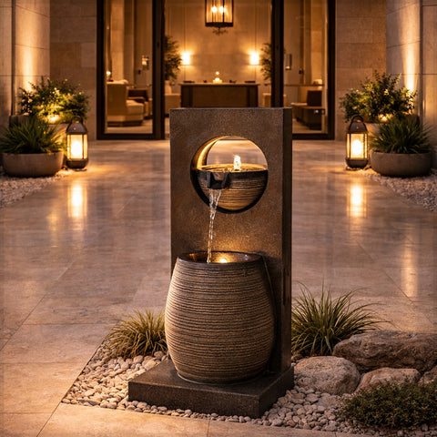 Water Fountain Pouring Bowl with Lights and Pump (only fountain)