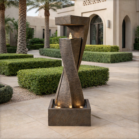 Twisted Ripple Water Fountain with Lights and Pump (only fountain)