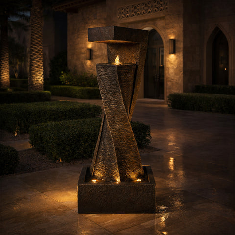 Twisted Ripple Water Fountain with Lights and Pump (only fountain)