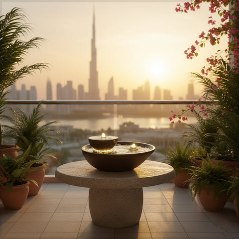 Double-Tiered Zen Tabletop Fountain with Lights (only fountain )