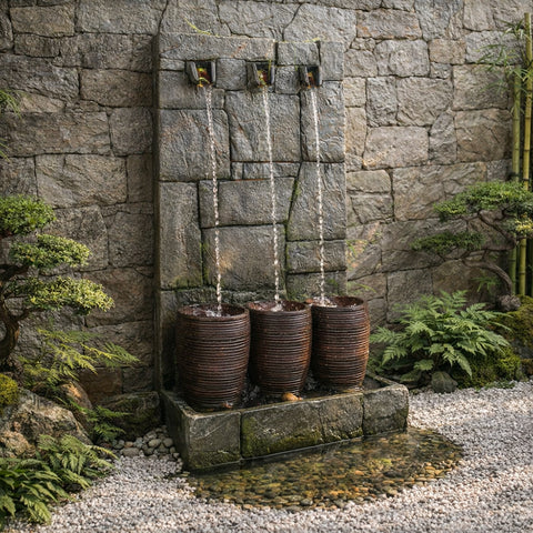 Decorative Pots Wall Fountain with Lights and Pump (only fountain)