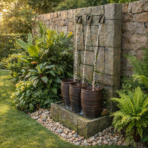 Decorative Pots Wall Fountain with Lights and Pump (only fountain)