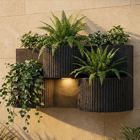 صناديق نباتات حائطية مزخرفة مع إضاءة (صندوق نباتات حائطي فقط)