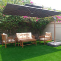 Double Top Deluxe Solar Powered LED Square Patio Umbrella.