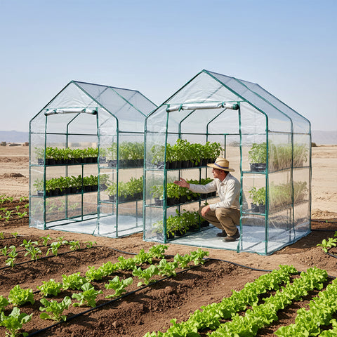 بيت أخضر به 8 أرفف متينة لزراعة النباتات أو الشتلات أو الأعشاب أو الزهور