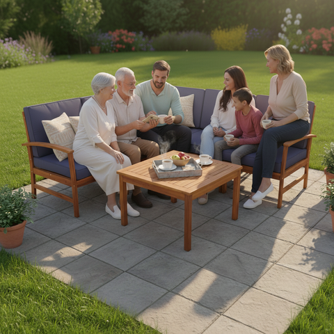 5 Seater Sectional Sofa Set with Cushions