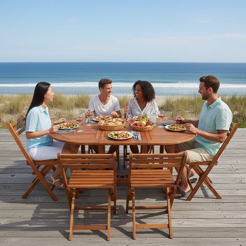 Foldable & Movable Patio Bistro Set(without umbrella)