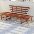 acacia wood outdoor sofa with cushions