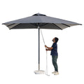 Square patio umbrella with base