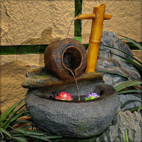 Natural bamboo water fountain