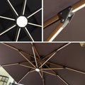 Double Top Deluxe Solar Powered LED Square Patio Umbrella.
