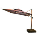 Double Top Deluxe Solar Powered LED Square Patio Umbrella.