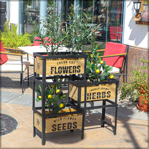 planter stand, wooden planters, hanging planters