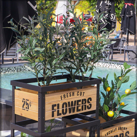 planter stand, wooden planters, hanging planters