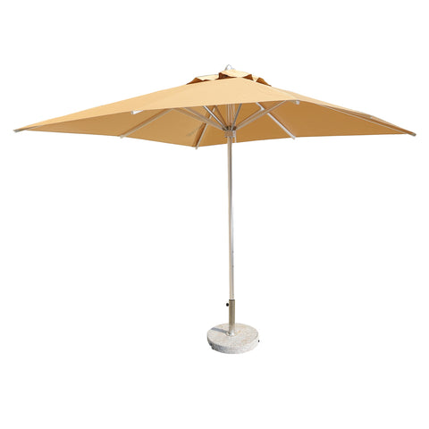 Square Umbrella with Round Marble Base