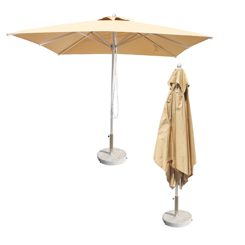 Square Umbrella with Round Marble Base