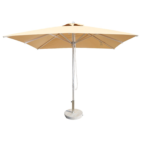 Square Umbrella with Round Marble Base