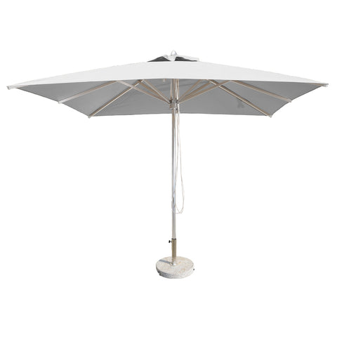 Square Umbrella with Round Marble Base