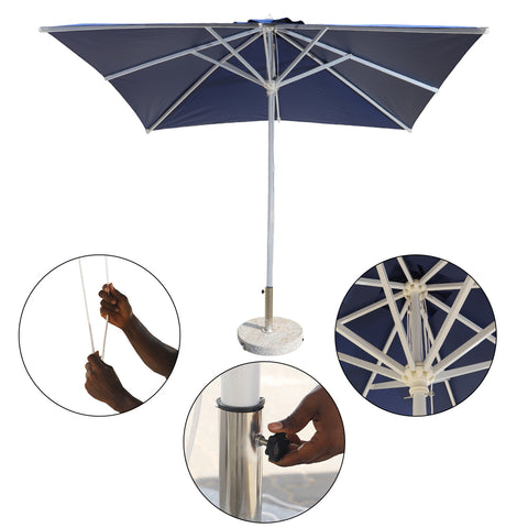 3m x 3m Square Umbrella with Round Marble Base