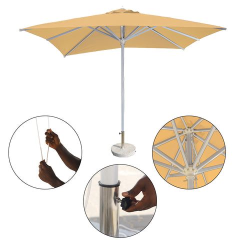 3m x 3m Square Umbrella with Round Marble Base