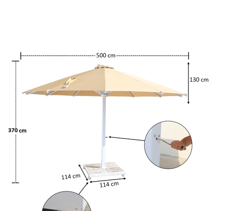 Heavy Duty Outdoor Round Umbrella with Assembly