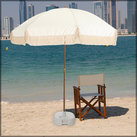 Beach umbrella with tassels