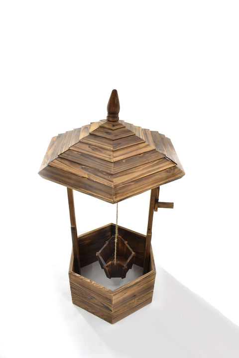 Decorative wooden wishing well