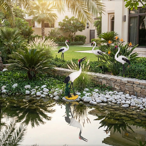 تمثال طائر الفلامنجو لتزيين الحديقة (طائر الفلامنجو فقط)