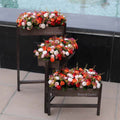 Wooden planters, planter stands