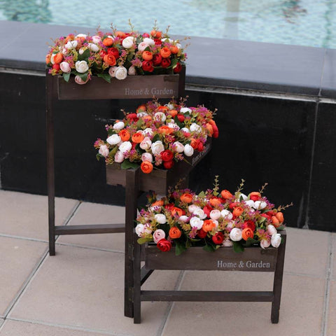Wooden planters, planter stands