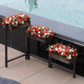 Wooden planters, planter stands