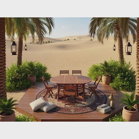 مجموعة بيسترو الفناء قابلة للطي والمتحركة