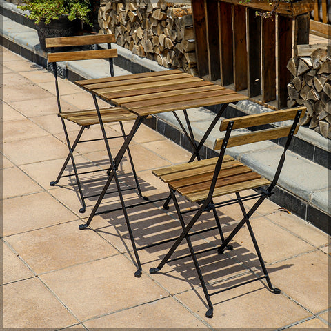 Set of 3 Folding Dining Table Chair