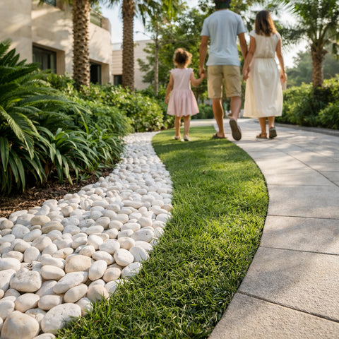 1 كيس من الأحجار البيضاء المزخرفة مقاس 2-3 سم